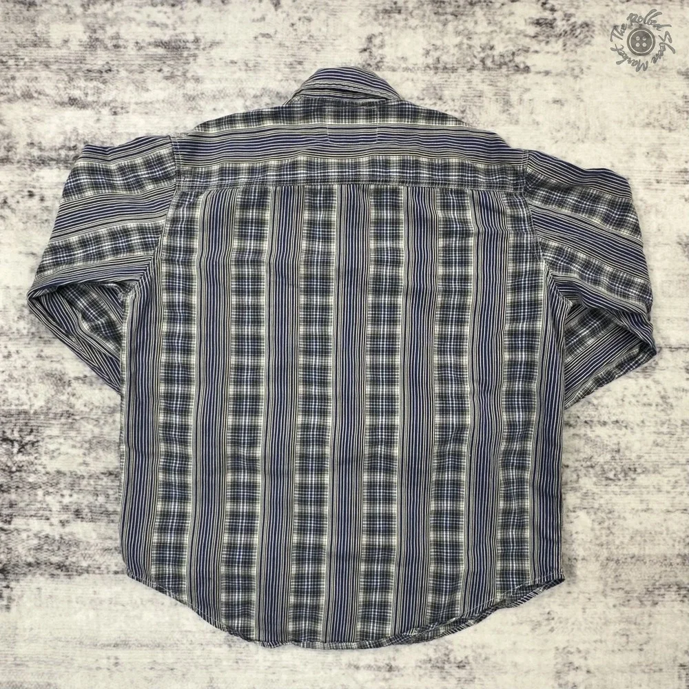 Vintage Levi's Button Up Shirt Mens Large Blue Plaid Blue Tab Long Sleeve Cotton - Picture 11 of 11